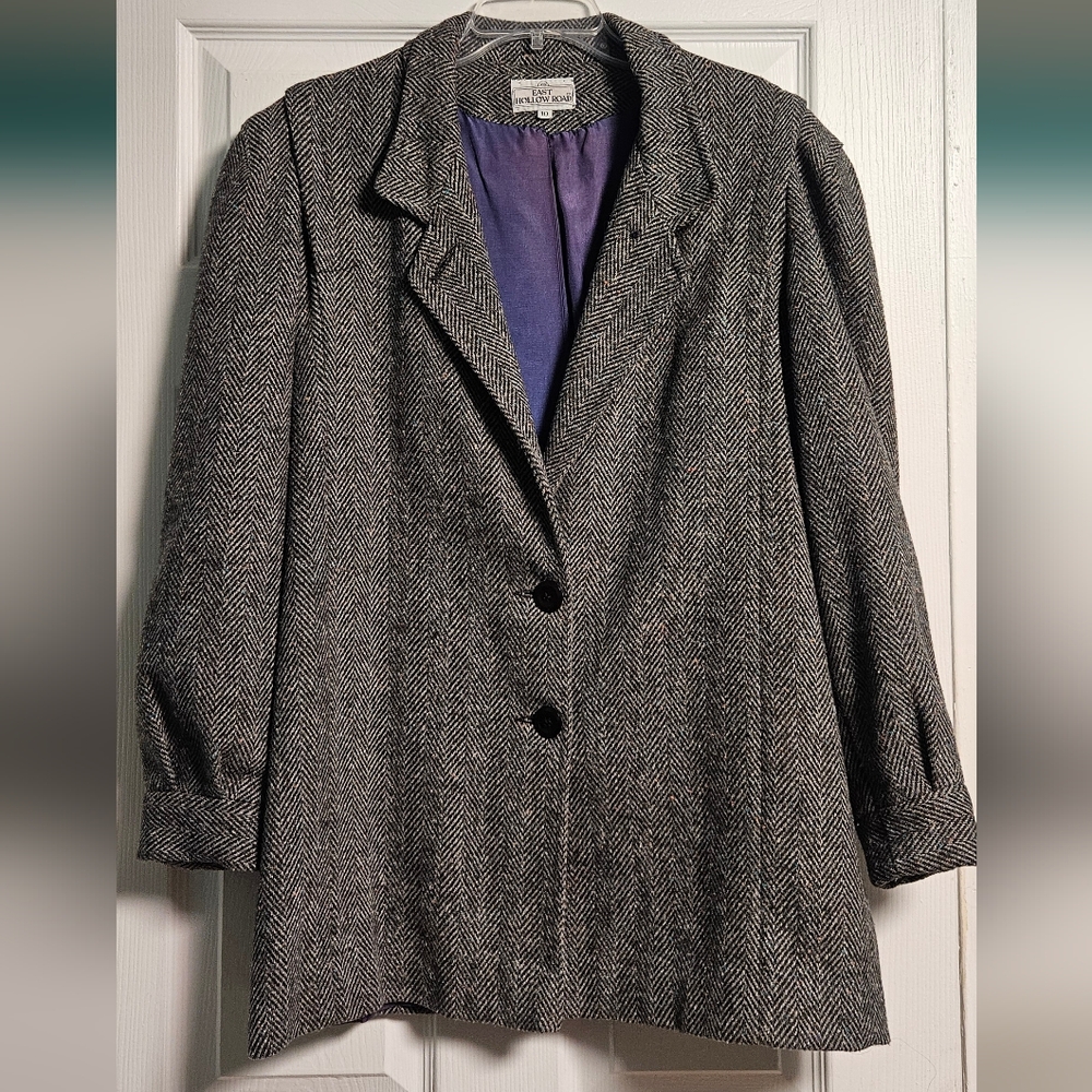 East Hollow Road vintage woven tweed coat Womens Size 10 M/L.  Wool Classic